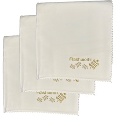 Flashwoife, extra feines Micro-Faser (Nano-Faser) Reinigungstuch, RT50W - 3X, Microfaser Putztuch 50x50 cm, weiß