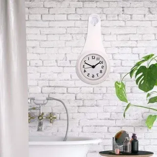 Mini Digitale Wanduhr weiß für Bad, Küche, Büro