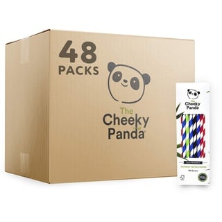 The Cheeky Panda - Bambus Strohhalme - 48x 100 Stück - Mehrfarbig - Umweltfreundliche & biologisch abbaubare Trinkhalme - Ideal für Drinks, Cocktails & Smoothies