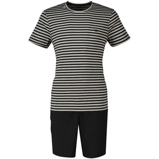 Emporio Armani 111573 Kurzarm-pyjama - Riga Black / Pietra - L