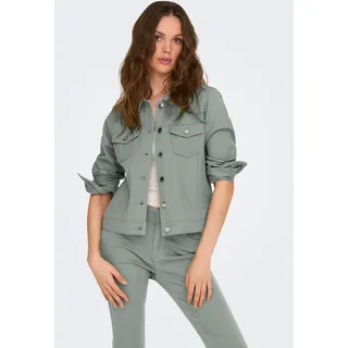 ONLY Jeansjacke »ONLTIA L/S COLORED JACKET PNT RP« mit durchgehender Knopfleiste, grau
