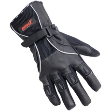 MotorX Motorrad-Handschuhe Sommer, Schwarz, Größe S
