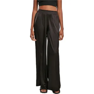 Urban Classics Damen Ladies Satin Wide Leg Pants Black, XS