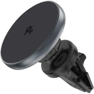 4smarts Handy-Halterung »Magnetischer Qi2 Kfz-Ladepuck«, grau