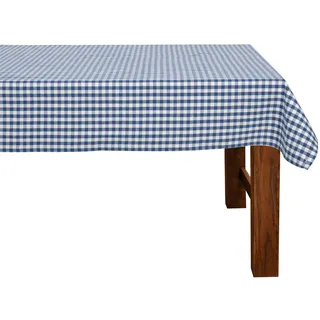 FILU Tischdecke 130 x 220 cm Blau/Weiß kariert (Farbe und Größe wählbar) - hochwertig gefertigtes Tischtuch aus 100% Baumwolle