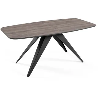 Feldmann-Wohnen Esstisch Ferro Sherman Eiche Anthrazit / Schwarz 160/200 / 80 / 76cm , Metall , Rechteckig,Rechteckig , Stativgestell , 80x76x160 cm , Esszimmer, Esstische