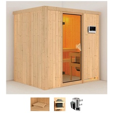 Bild von Sauna »Finja«, (Set), 3,6-kW-Plug & Play Ofen mit externer Steuerung beige