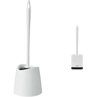 TATAY Toilettenbürste Wc, weiß, 12 X 12 X 38 cm + Silikon Toilettenbürste, flexibel, mit schnelltrocknender Belüftung, graue Bürste.