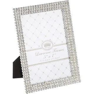 Lawrence 5x7 Juliet Silver Metal Frame with Crystals Bilderrahmen, Metall, Grau