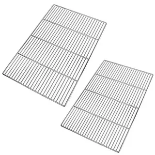 LANEJOY Grillrost Edelstahl 53x32.5 cm (2er Pack), BBQ Rechteckiger Ersatz Grillnetz, Multifunktionaler Grill Rosten
