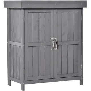 Outsunny Gartenschrank grau