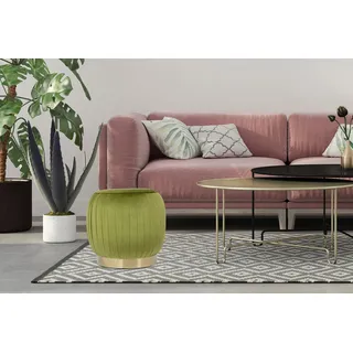 Kayoom Hocker Lilje Polyester 43 x 42 x 43 cm Grün