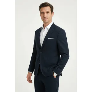 Anzugsakko CINQUE "CIDATI", Herren, Gr. 106, blau (marineblau), Obermaterial: 79% Polyester, 15% Viskose, 6% Elasthan, Sakkos Anzugsakko, mit modischer Struktur