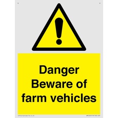 Schild "Danger Beware of Farm Fahrzeuge", 150 x 200 mm, A5P