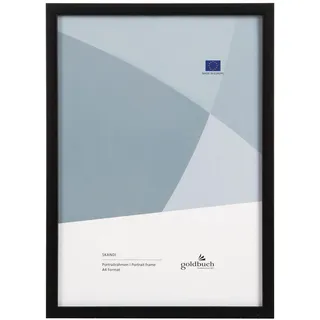 goldbuch 90 0896 Bilderrahmen Skandi für Bilder im Format DIN A4, Einzelrahmen aus Echt Holz, Portraitrahmen mit Aufsteller, Holzrahmen mit Wandhalterung, Foto Rahmen, Galerierahmen, Frame, Schwarz