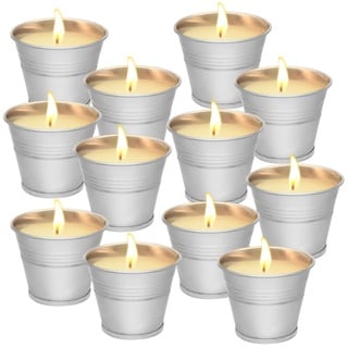 Citronella Kerzen im Freien, 12-Pack Soja Wachs Citronella Duftkerzen, 120-180 Brennzeiten Kerzen für drinnen, draußen, Garten, Camping