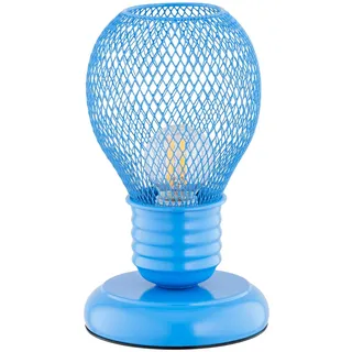 Kinderzimmerleuchte Tischlampe Blau Metall 21 cm hoch E14 Nachttischlampe