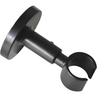 GARDINIA Deckenträger für Gardinenstangen Gr. 1, schwarz (schwarz, matt), L:6cm, Gardinenstangenhalterungen, Serie Chicago Ø 20 mm, schwarz-matt, Metall, Gardinenzubehör,