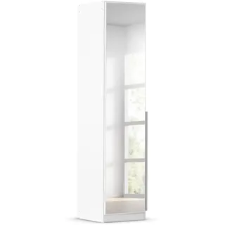 Rauch Möbel Alabama, Kleiderschrank für Schlafzimmer, Kinderzimmer, Wohnzimmer, Garderobe, Flur, 1-türig, Spiegel, Zubehör Basic, Farbe Weiß, Breite 47 cm