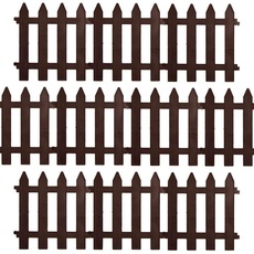 Vilde Gartenpalisade Zierzaun | 30x30 cm, 3 m | 10 Stück (Braun)