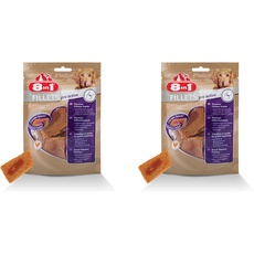 8in1 Fillets Pro Active Hunde-Snack mit Hähnchen, funktionale Leckerlis für Hunde, unterstützt die Mobilität, 80 g Beutel (Packung mit 2)