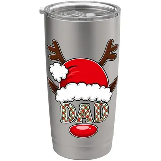 Rentier Weihnachtsmannmütze Papa Weihnachten Familie Matching Doppelwandiger Edelstahl-Thermobecher