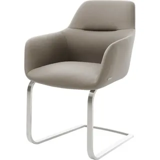 DeLife Freischwinger Pejo-Flex Echt-Leder Schlamm Freischwinger flach Edelstahl Taschenfederkern