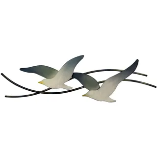 T.I. Design Möwen, zeitgenössische Küstenwanddekoration, Metall, 1 Paar