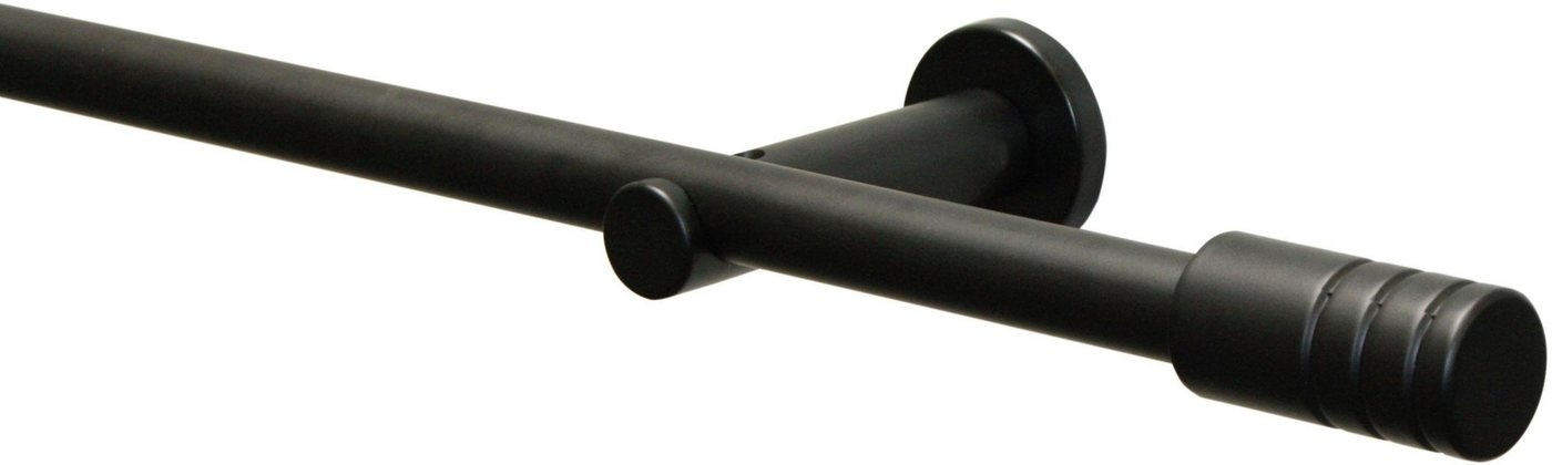 Bild von Gardinenstange Set Zylinder 1-laüfig Ø 19 mm 120 cm schwarz-matt