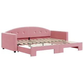 vidaXL Tagesbett Ausziehbar Rosa 90x200 cm Samt - Rosa