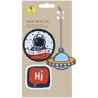 Lässig Anhänger und Patches Set (3 Stk.) mit Druckknopf/School Patches Set Space
