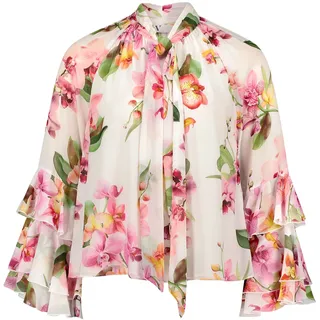 Chiffonbluse VERA MONT "Chiffonbluse mit Volant", Damen, Gr. 34, bunt (cream, rosé), Obermaterial: 100% Polyester PES., Blusen Chiffonbluse