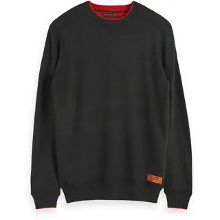 Scotch & Soda Herren Pullover Contrast Detail 152350-0813 S - Military melange - S