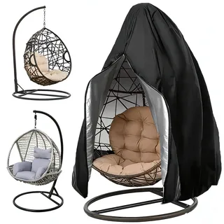 Hängesessel Abdeckung Outdoor, Hängesessel Schutzhülle, mit Reißverschluss Kordelzug, 210D Oxford Schutzhülle, Wasserdicht Winterfest, für Hängestuhl Hängekorb Schwingsessel
