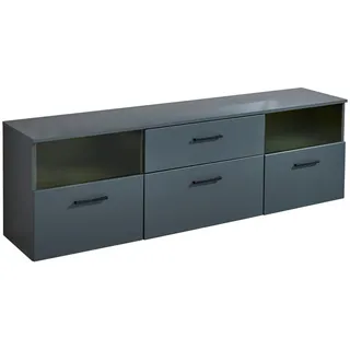 Mid.you Lowboard , Anthrazit , Kunststoff , 2 Fächer , 1 Schublade(n) Schubladen , 180x55x38 cm , Wohnzimmer, TV Möbel, Lowboards