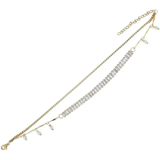 Fußkette ADELIA ́S "Damen Fußkettchen ¿ aus Edelstahl" Gr. 22, gold, Fußketten, Damen, Edelstahl, Fußkette