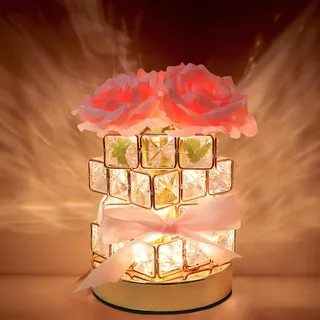 ALEENFOON Rose LED Tischlampe, Rose Nachtlicht, Touch Control Nachtlicht, Nachttischlampe mit 3 dimmbaren Farben Tischlampe für Wohnkultur, Hochzeitsarrangements