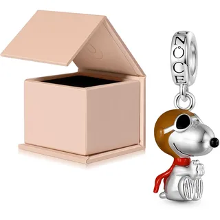 GNOCE Charm Anhänger Peanuts Stehender Snoopy Anhänger 925 Sterlingsilber Beads Charms für Frauen und Mädchen Schmuckgeschenk für Fans
