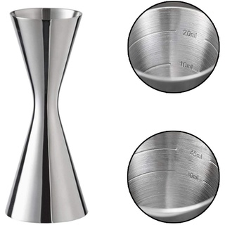 Cocktail Messbecher, 304 Messbecher aus Edelstahl, Integrierte Waage, Cocktail Jigger Dual Spirit Measure Cup, Professioneller Barkeeper, Geeignet für Bars und Wohnungen (30/60ml), Silber-