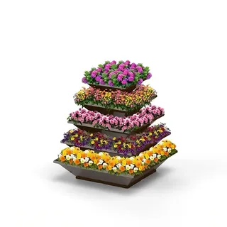 Hochbeet "HighBeet Rock" 5 Ebenen aus Cortenstahl - Braun