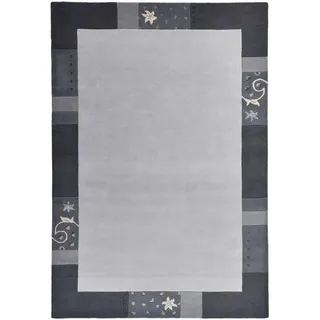THEKO Royal Ganges Wollteppich 60 x 90 cm Silber