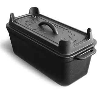 BURNHARD® Gusseisen Brotbackform mit Deckel 3,5 L rechteckig, Pre-Seasoned