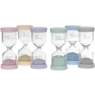 TFA Buntes Sanduhren-Set 6 Farben 1-30 Minuten Glas