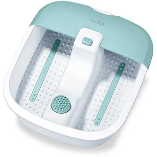 Sanitas SFB 07 Fußbad, Verwöhn-Massage für Zuhause mit Vibrations- & Sprudelmassage, Fußreflexzonenmassage, Wassertemperierung, zur Entspannung für strapazierte Füße, bis Schuhgröße 50