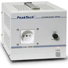 Bild von Peak Tech P 2240 – Trenntransformator, Messgerät, Ringkern Trenntrafo, Galvanische Trennung, Schutzklasse 1, Mobiler Einsatz, Eingangsspannung: 230 V, Ausgangsleistung: 500 W - 160 x 125 x 235 mm