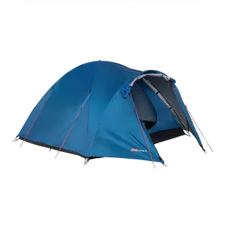 KADVA CAMPdome 3 Wurfzelt für 3 Personen 270 x 210 x 125 cm wasserdicht, leicht und strapazierfähig Glasfasergestell Ideal fürs Camping und Wandern (Blau)