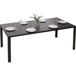 Alu-Esstisch HWC-N40, Tisch Bistrotisch Gartentisch Balkontisch, wetterfest 180x80cm anthrazit - Grau