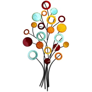 Gilde Wandrelief Wand Dekoration - Bild xl - Lebensbaum - mehrfarbig aus Metall - H 97 cm B 51 cm