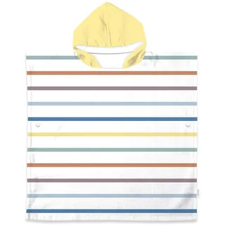 Tom Tailor Junior Poncho, 60x120cm, 100% Baumwolle/Frottier, COLORED STRIPES Bunt (Multi Color)