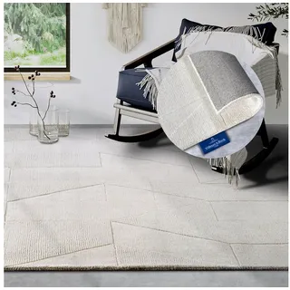 Villeroy & Boch Wollteppich »Ursule« rechteckig 10 mm Höhe Läufer, handgewebt, Wolle, Natur, Wohnzimmer, Geometrie, Boho beige